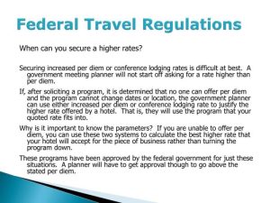Government travel regulations