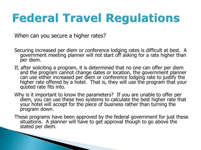 Government travel regulations
